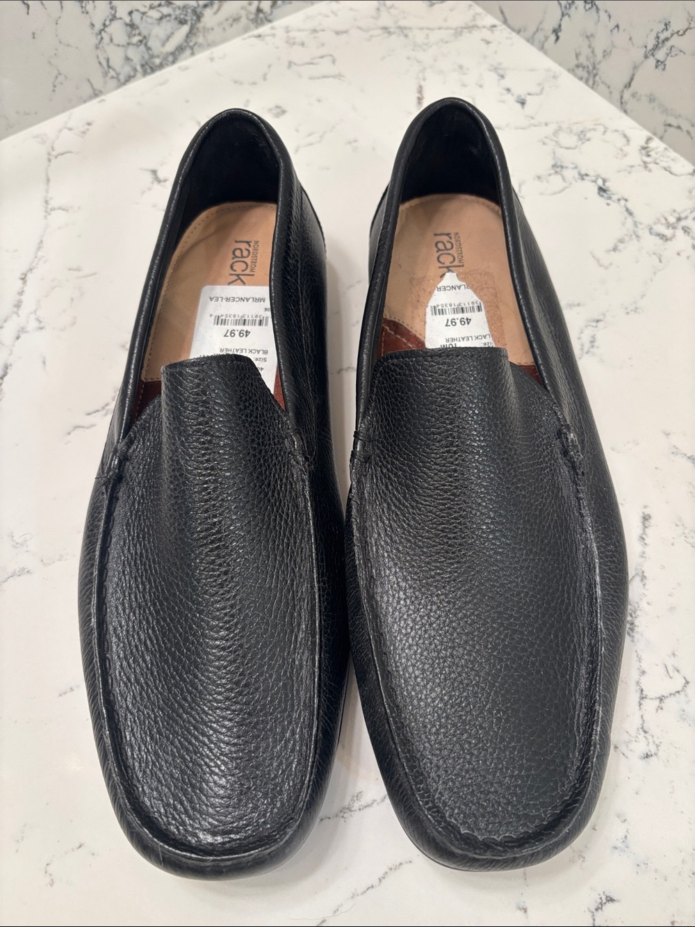 Black Men's Nordstrom Rack Slip-On Leather Driving Mocs